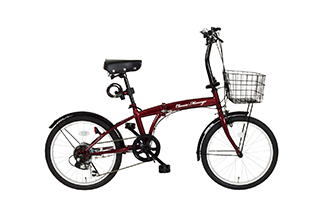 【Classic Mimugo】折畳式自転車 20インチ 6段変速 クラシックレッド